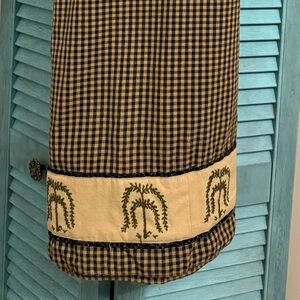 Black and Tan Checkered Shower Curtain